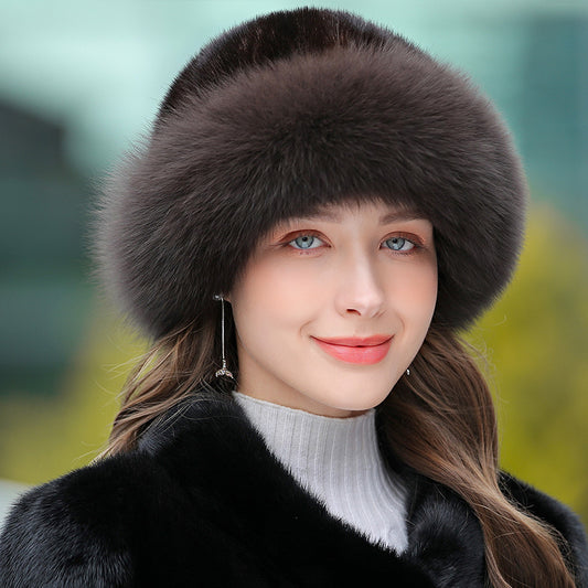 Chapeau d'Hiver Chaud en Fourrure pour Femmes